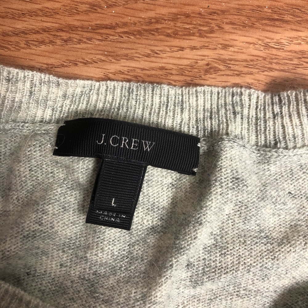 J. CREW Textured Stripe Sweater Wool Rabbit Large - Picture 4 of 6